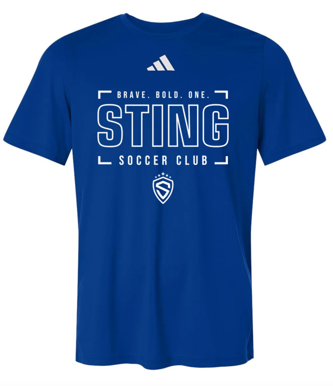 Sting Grid Adidas Men's Pregame T-Shirt | Royal/White