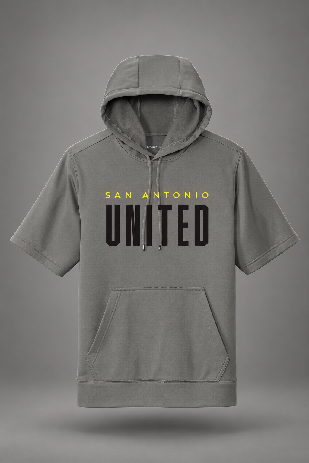 SAU Core | Men's SS Fleece Hoodie – Gray, front view