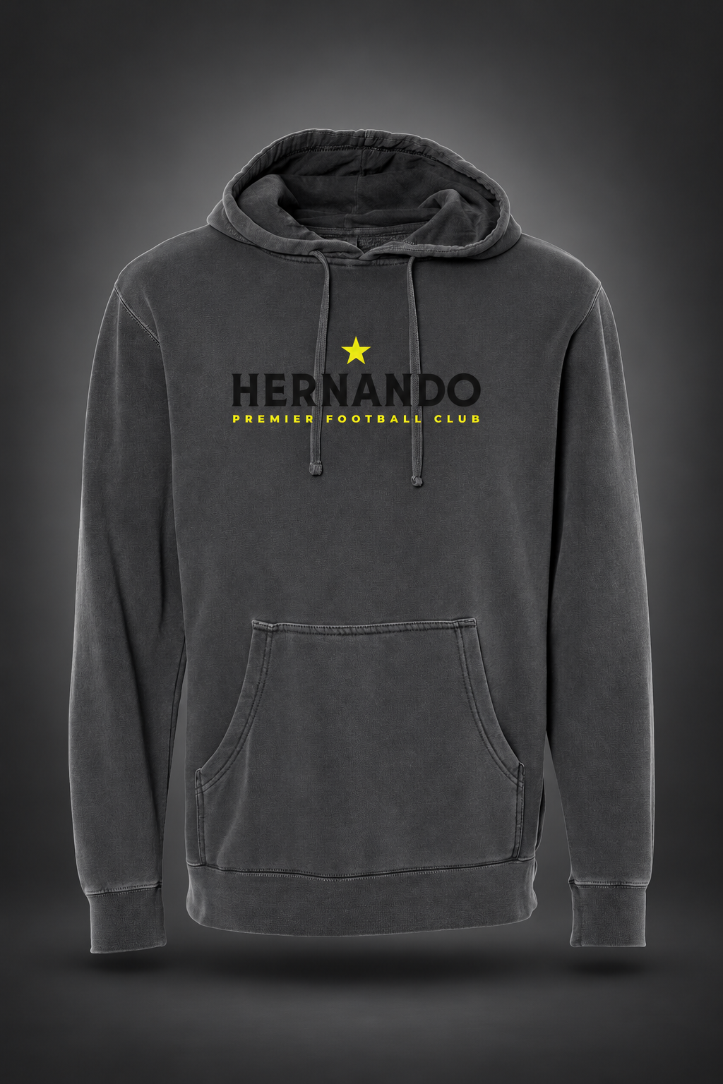 Hernando Premier | Luxe Hooded Sweatshirt – Black, front view