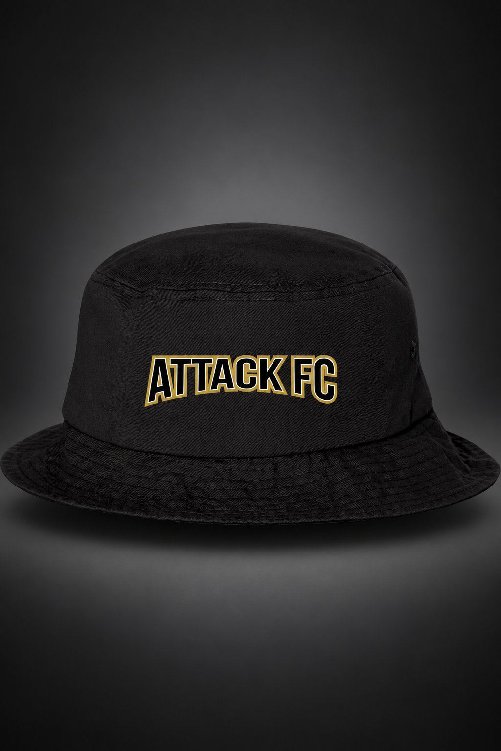 Attack FC | Bucket Cap – Black, front view
