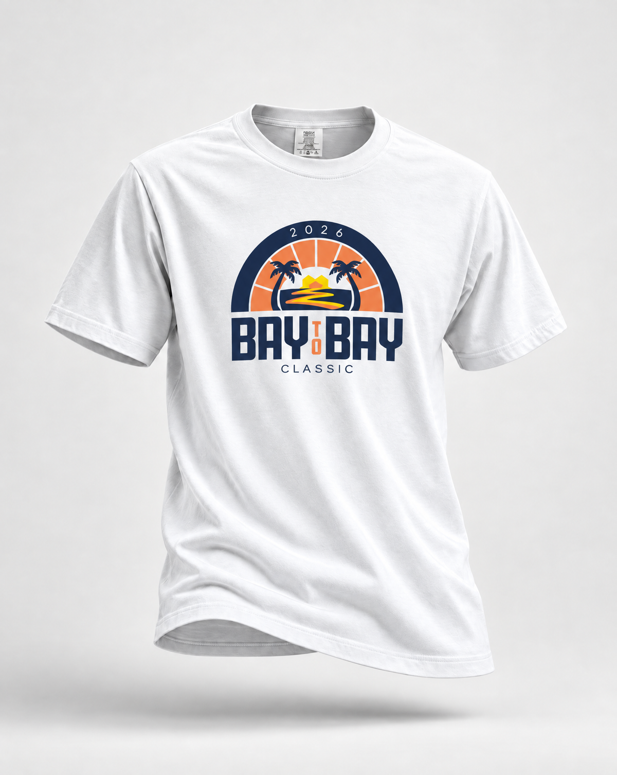 Bay to Bay Classic white adult Comfort Colors T-shirt, front view