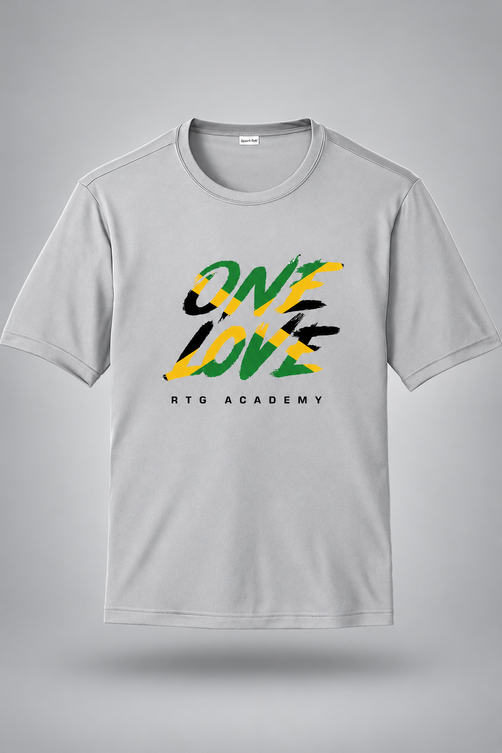 RTG Core | Logo Competitor Tee – Silver, front view