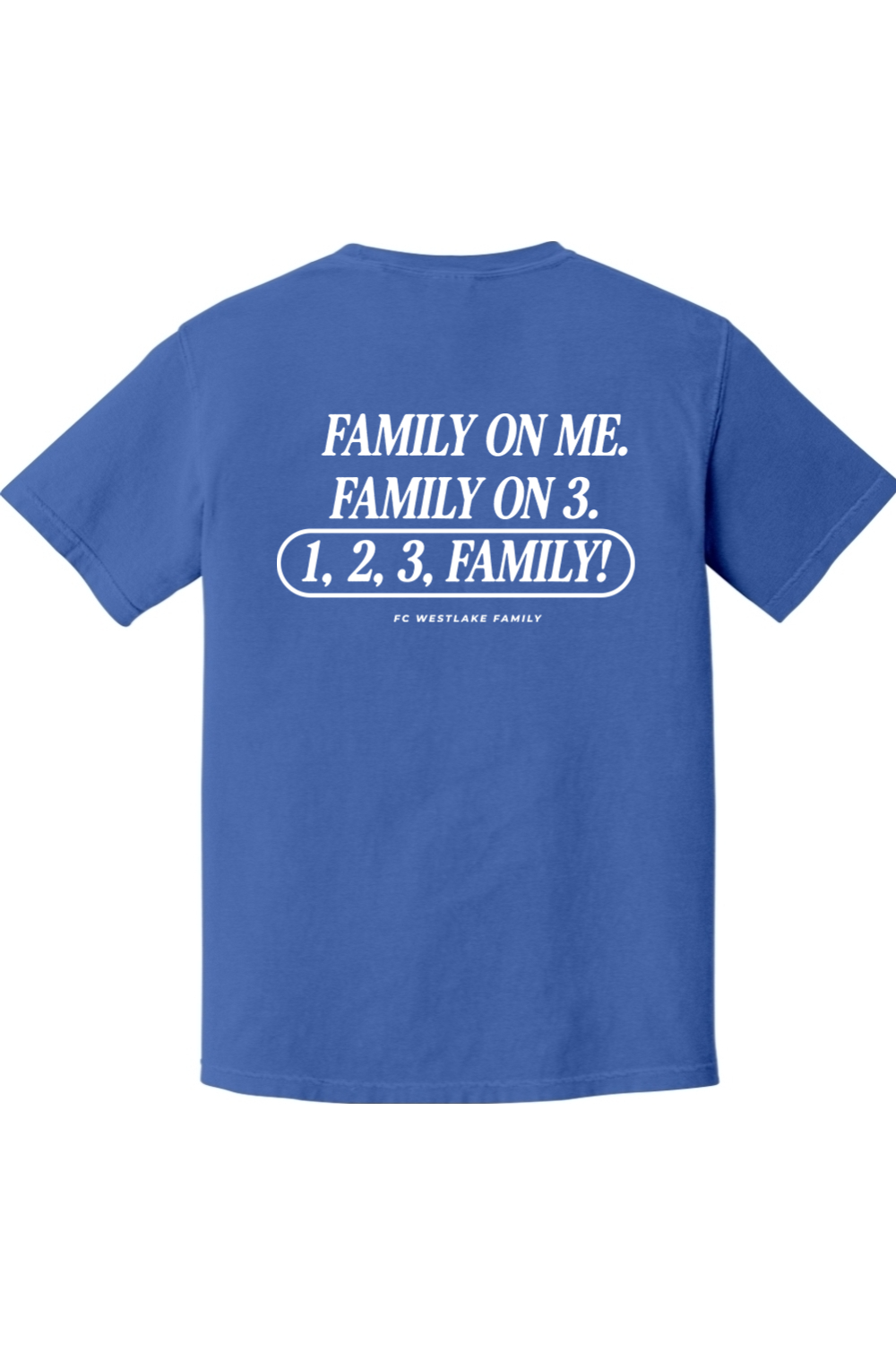 FC Westlake family bundle blue T-shirt, back view
