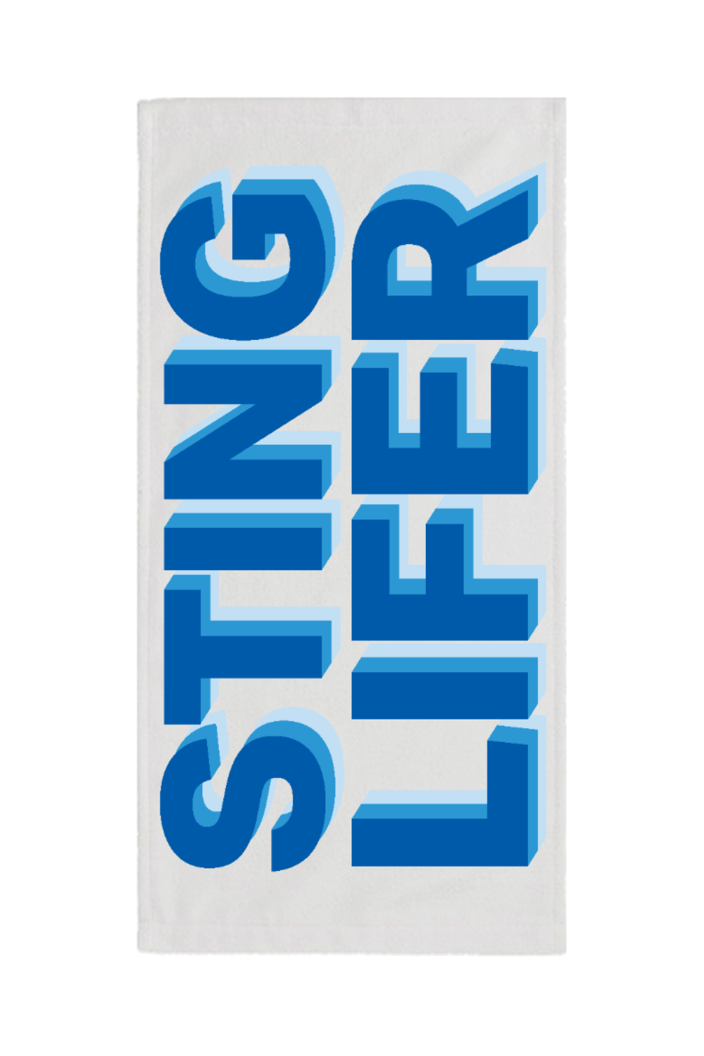 Sting Lifer Ombre Beach Towel – White, front view